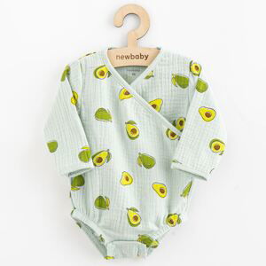 Kojenecké mušelínové body s bočním zavazováním New Baby Avocado, vel. 62 (3-6m)