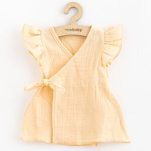 Letní kojenecké mušelínové šaty New Baby Leny peach, vel. 56 (0-3m)