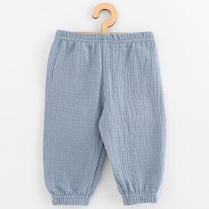 Kojenecké mušelínové kalhoty New Baby Feeling modrá, vel. 62 (3-6m)