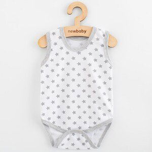 Kojenecké body bez rukávů New Baby Classic II hvězdičky šedé kluk, vel. 56 (0-3m)