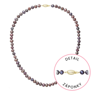 Perlový náhrdelník z říčních perel se zapínáním ze 14 karátového zlata 922001.3/9271A dk.peacock,Perlový náhrdelník z říčních perel se zapínáním ze 14