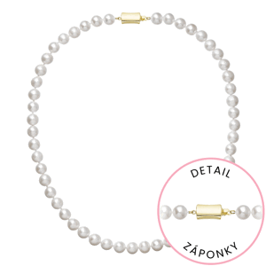 Perlový náhrdelník z říčních perel se zapínáním ze 14 karátového zlata 922003.1/9267A bílý