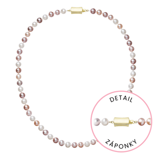 Perlový náhrdelník z říčních perel se zapínáním ze 14 karátového zlata 922004.3/9267A multi,Perlový náhrdelník z říčních perel se zapínáním ze 14 kará