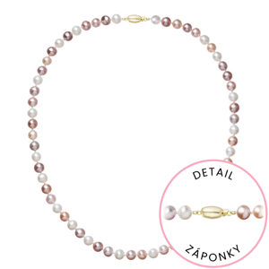 Perlový náhrdelník z říčních perel se zapínáním ze 14 karátového zlata 922004.3/9271A multi,Perlový náhrdelník z říčních perel se zapínáním ze 14 kará