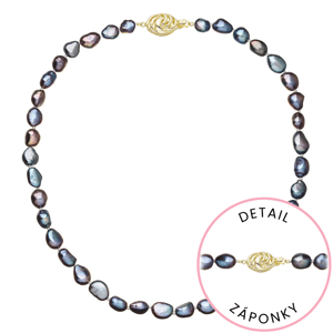 Perlový náhrdelník z říčních perel se zapínáním ze 14 karátového zlata 922027.3/9265A peacock,Perlový náhrdelník z říčních perel se zapínáním ze 14 ka