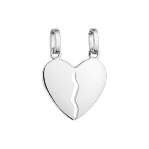 Stříbrný přívěsek rozdělená srdce 64003,Stříbrný přívěsek rozdělená srdce 64003