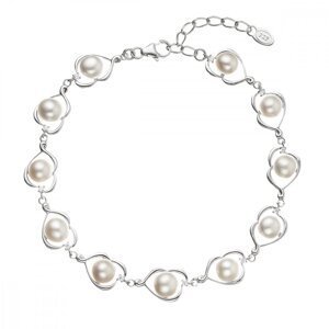Stříbrný náramek s říčními perlami po obvodu 23025.1,Stříbrný náramek s říčními perlami po obvodu 23025.1