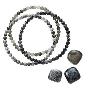 Náramky s minerálními kameny labradorite, jaspis 43043.3 černý,Náramky s minerálními kameny labradorite, jaspis 43043.3 černý