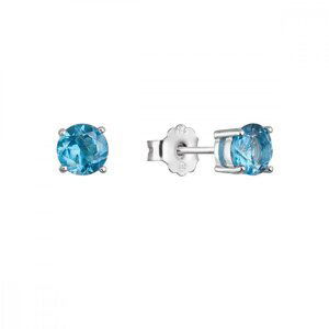 Stříbrné náušnice pecky s pravými minerálními kameny modré 11484.3 london topaz,Stříbrné náušnice pecky s pravými minerálními kameny modré 11484.3 lon