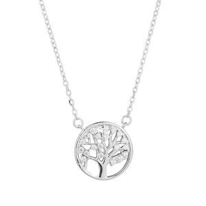 Stříbrný náhrdelník strom života se zirkony 12097.1 crystal