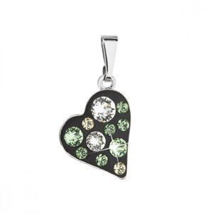 Přívěsek se Swarovski Elements srdíčko 54027.3 Jet Green,Přívěsek se Swarovski Elements srdíčko 54027.3 Jet Green