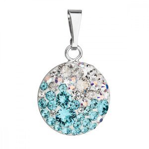 Stříbrný přívěsek s krystaly Swarovski modrý kulatý 34225.3 Light Turquoise,Stříbrný přívěsek s krystaly Swarovski modrý kulatý 34225.3 Light Turquois