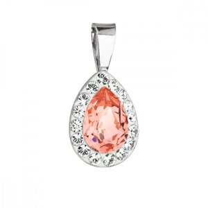 Stříbrný přívěsek s krystaly Swarovski oranžová slza 34252.3 Rose Peach,Stříbrný přívěsek s krystaly Swarovski oranžová slza 34252.3 Rose Peach