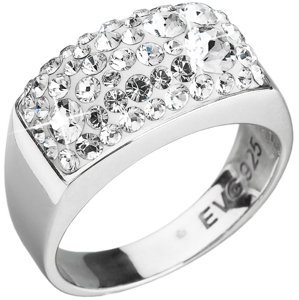 Stříbrný prsten s krystaly Swarovski bílý 35014.1 Krystal 56,Stříbrný prsten s krystaly Swarovski bílý 35014.1 Krystal 56