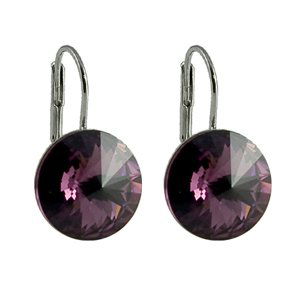 Náušnice Rivoli tmavě fialové se Swarovski Elements Amethyst 14 mm,Náušnice Rivoli tmavě fialové se Swarovski Elements Amethyst 14 mm