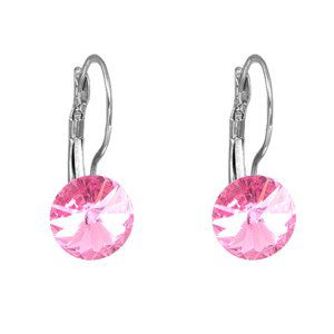 Náušnice růžové Rivoli se Swarovski Elements visací Light Rose 8 mm,Náušnice růžové Rivoli se Swarovski Elements visací Light Rose 8 mm