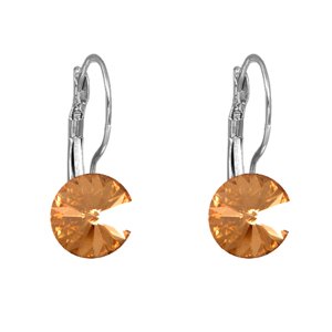 Náušnice Rivoli se Swarovski Elements visací Orange 8 mm,Náušnice Rivoli se Swarovski Elements visací Orange 8 mm