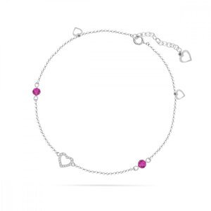 Řetízek na nohu růžový se Swarovski Elements Lilo BA210115000F Fuchsia,Řetízek na nohu růžový se Swarovski Elements Lilo BA210115000F Fuchsia