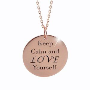 Náhrdelník růžový Keep calm and love yourself Rose Gold,Náhrdelník růžový Keep calm and love yourself Rose Gold