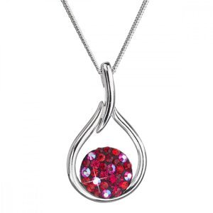 Stříbrný náhrdelník se Swarovski krystaly červená kapka 32075.3 Cherry,Stříbrný náhrdelník se Swarovski krystaly červená kapka 32075.3 Cherry