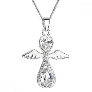 Stříbrný náhrdelník anděl se Swarovski krystaly bílý 32072.1 Krystal,Stříbrný náhrdelník anděl se Swarovski krystaly bílý 32072.1 Krystal