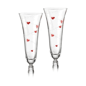 Sklenice na sekt srdce Love 180 ml 2ks,Sklenice na sekt srdce Love 180 ml 2ks