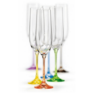 Sada 6 ks sklenic na sekt Rainbow barevné 190 ml,Sada 6 ks sklenic na sekt Rainbow barevné 190 ml