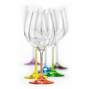 Sada 6 ks sklenic na víno Rainbow barevné 350 ml,Sada 6 ks sklenic na víno Rainbow barevné 350 ml