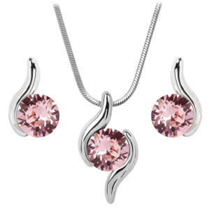 Souprava se Swarovski Elements vlnka růžová Light Rose,Souprava se Swarovski Elements vlnka růžová Light Rose