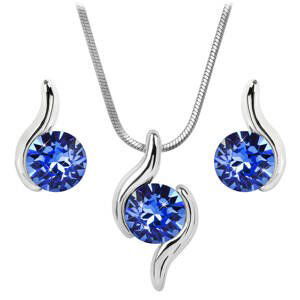 Souprava se Swarovski Elements vlnka modrá Sapphire,Souprava se Swarovski Elements vlnka modrá Sapphire