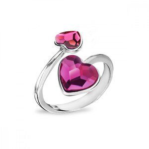 Prsten se Swarovski Elements srdce P2808F Fuchsia,Prsten se Swarovski Elements srdce P2808F Fuchsia