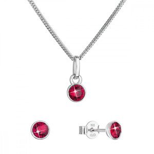 Sada šperků s krystaly Swarovski náušnice, řetízek a přívěsek červené 39177.3 Ruby,Sada šperků s krystaly Swarovski náušnice, řetízek a přívěsek červe