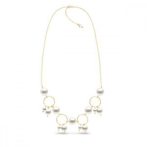 Stříbrný pozlacený náhrdelník bílý perlový Satellite NFG5810W White Pearl,Stříbrný pozlacený náhrdelník bílý perlový Satellite NFG5810W White Pearl