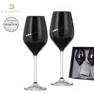 Sklenice na bílé víno černé se Swarovski Elements Silhouette 360 ml Black,Sklenice na bílé víno černé se Swarovski Elements Silhouette 360 ml Black