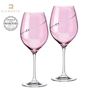 Sklenice na červené víno růžové se Swarovski Elements Silhouette 470 ml Pink,Sklenice na červené víno růžové se Swarovski Elements Silhouette 470 ml P