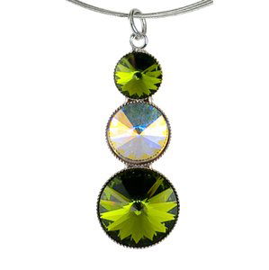 Náhrdelník Rivoli se Swarovski Elements s třemi kameny Olivine,Náhrdelník Rivoli se Swarovski Elements s třemi kameny Olivine