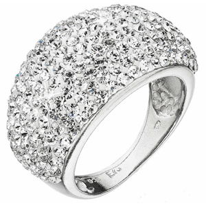 Stříbrný prsten velký s křišťály Preciosa bílý 35028.1 Krystal 54,Stříbrný prsten velký s křišťály Preciosa bílý 35028.1 Krystal 54