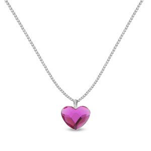 Náhrdelník růžový se Swarovski Elements Heart N28086F Fuchsia L,Náhrdelník růžový se Swarovski Elements Heart N28086F Fuchsia L