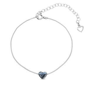 Náramek modrý se Swarovski Elements Heart B28086DB Denim Blue S,Náramek modrý se Swarovski Elements Heart B28086DB Denim Blue S