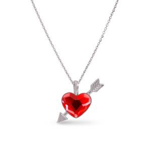 Náhrdelník červený se Swarovski Elements srdce Heart NS2808SI Light Siam,Náhrdelník červený se Swarovski Elements srdce Heart NS2808SI Light Siam