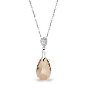 Stříbrný náhrdelník se Swarovski Elements zlatá kapka Dainty Drop N610616GS Gold Shadow,Stříbrný náhrdelník se Swarovski Elements zlatá kapka Dainty D