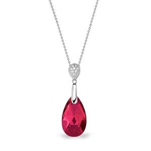 Stříbrný náhrdelník se Swarovski Elements červená kapka Dainty Drop N610616SC Scarlet,Stříbrný náhrdelník se Swarovski Elements červená kapka Dainty D