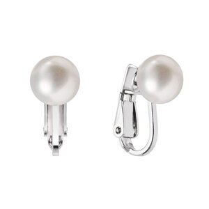 Stříbrné náušnice klipsy s říční perlou 21082.1,Stříbrné náušnice klipsy s říční perlou 21082.1