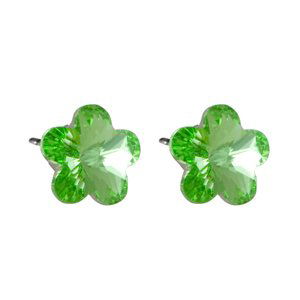 Náušnice se Swarovski Elements tvar květinka 10mm, pecky, světle zelené, 713856-peridot,Náušnice se Swarovski Elements tvar květinka 10mm, pecky, svět