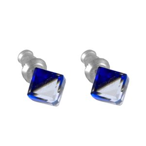 Náušnice se Swarovski Elements kostka Bermuda Blue 6 mm,Náušnice se Swarovski Elements kostka Bermuda Blue 6 mm