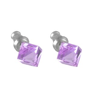 Náušnice se Swarovski Elements kostka Violet 6 mm,Náušnice se Swarovski Elements kostka Violet 6 mm