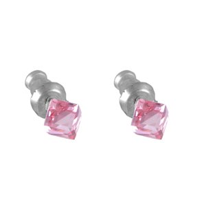 Náušnice Swarovski Elements kostka světle růžové 713864-lr, 4mm, pecky, light rose,Náušnice Swarovski Elements kostka světle růžové 713864-lr, 4mm, pe