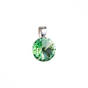 Stříbrný přívěsek s krystaly Swarovski zelený kulatý-rivoli 34112.3 Chrysolite,Stříbrný přívěsek s krystaly Swarovski zelený kulatý-rivoli 34112.3 Chr