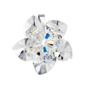 Stříbrný přívěsek s krystalem Swarovski bílá květina 34072.1 Krystal,Stříbrný přívěsek s krystalem Swarovski bílá květina 34072.1 Krystal