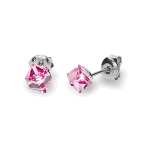 Náušnice se Swarovski Elements Small Cube Studs K48414LR Light Rose,Náušnice se Swarovski Elements Small Cube Studs K48414LR Light Rose